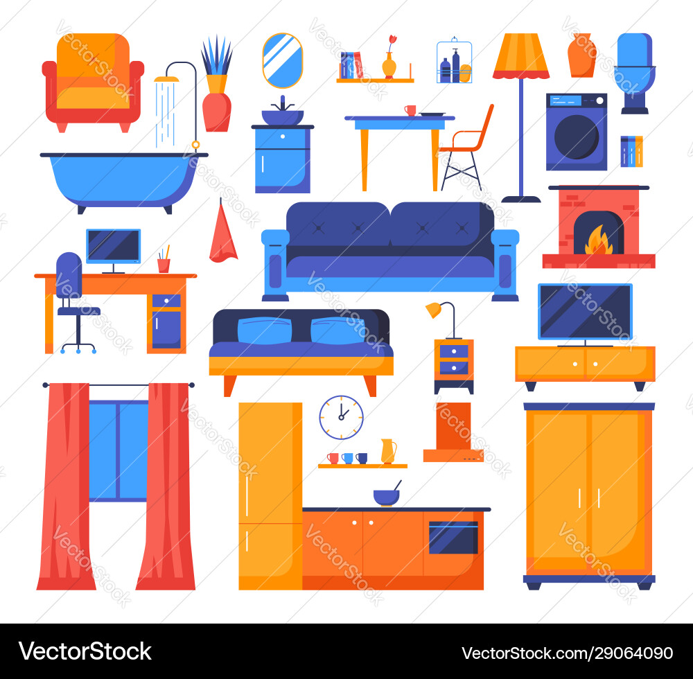 Objekt des Hauses - flache Design-Stil Elemente Objekt des Hauses - flache Design-Stil Elemente Vektorbild