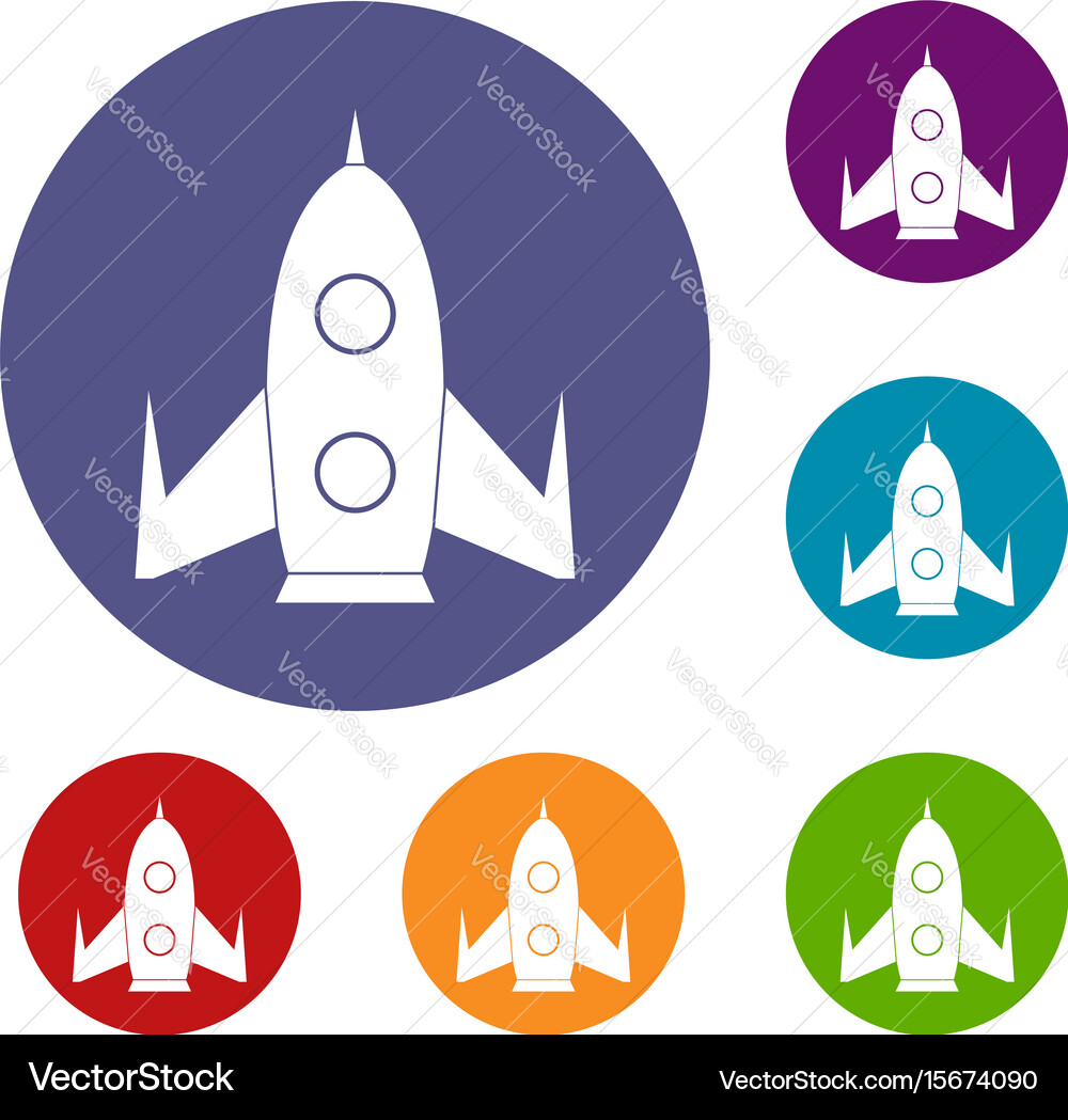 Rocket icons set Vector Image