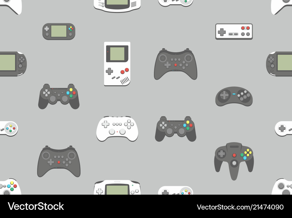 Seamless pattern with video games joystick Seamless pattern with video games joystick vector image