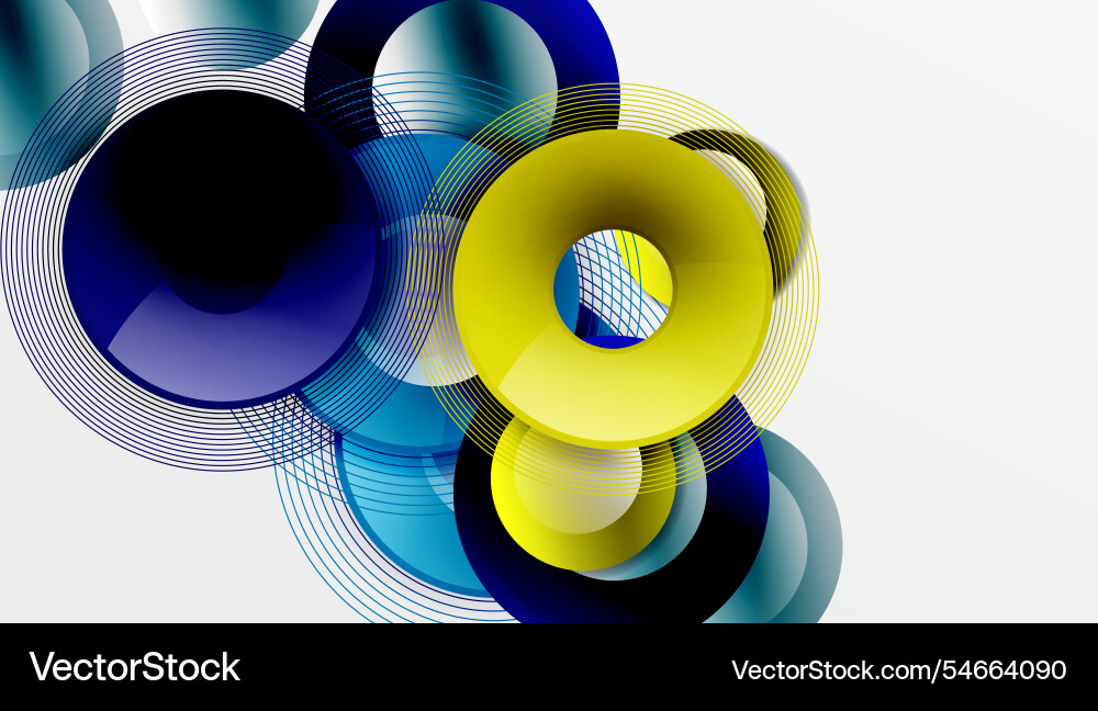 Sleek with overlapping circles in vibrant Sleek with overlapping circles in vibrant vector image
