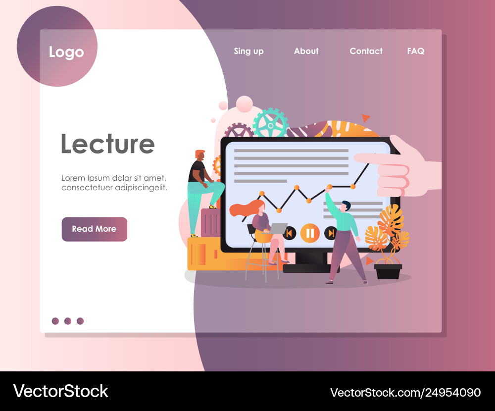 Vortrag Website Landing Page Design Vortrag Website Landing Page Design vektorbild
