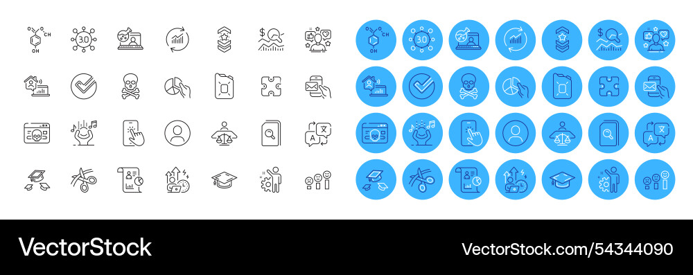 Web3 cyber attack and update data line icons pack Web3 cyber attack and update data line icons pack vector image