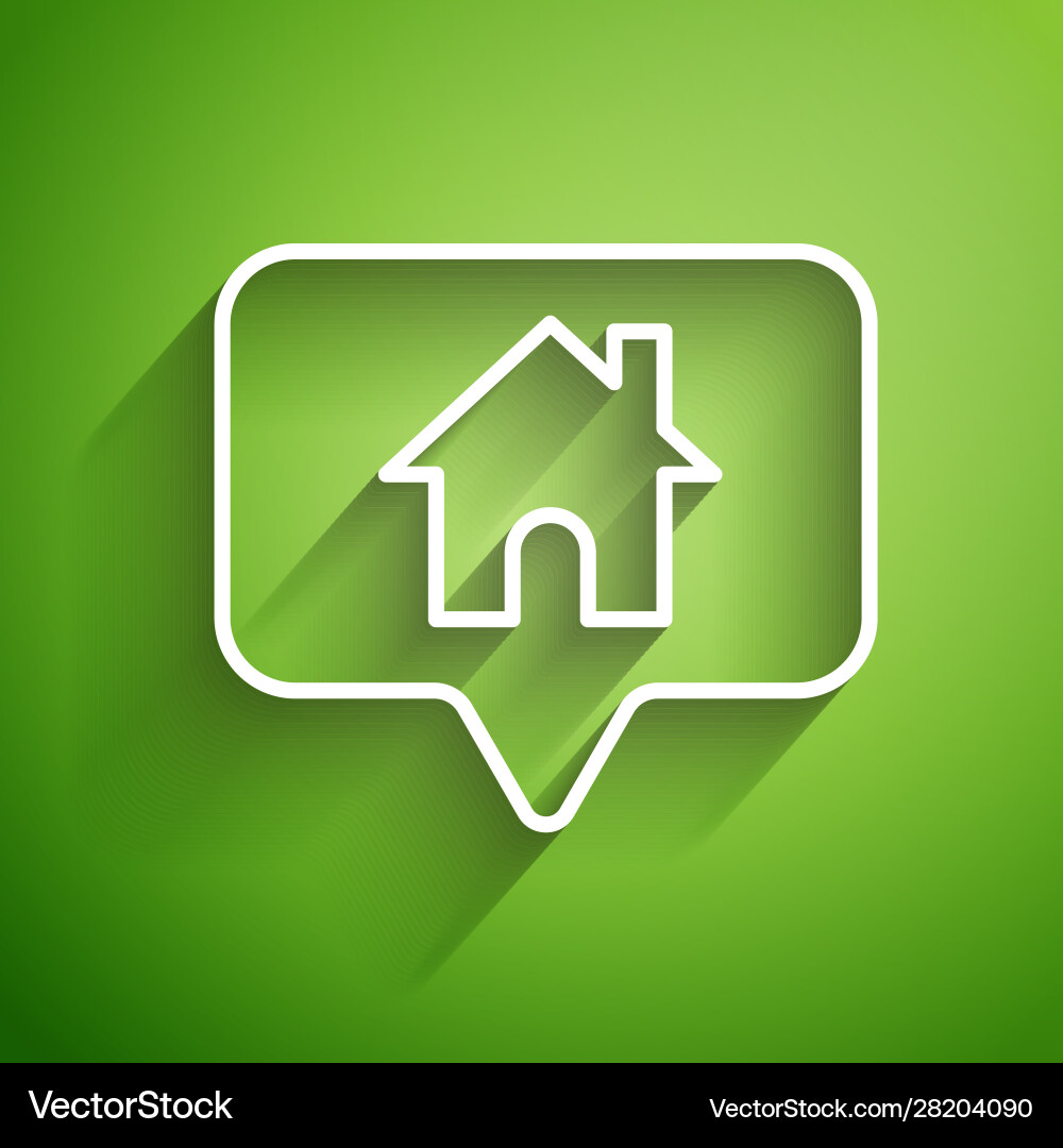 White line map pointer with house icon isolated White line map pointer with house icon isolated vector image