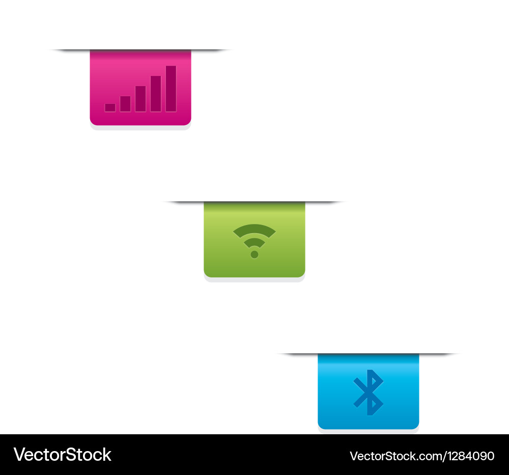 Wifi and Bluetooth Signal Icons vector image