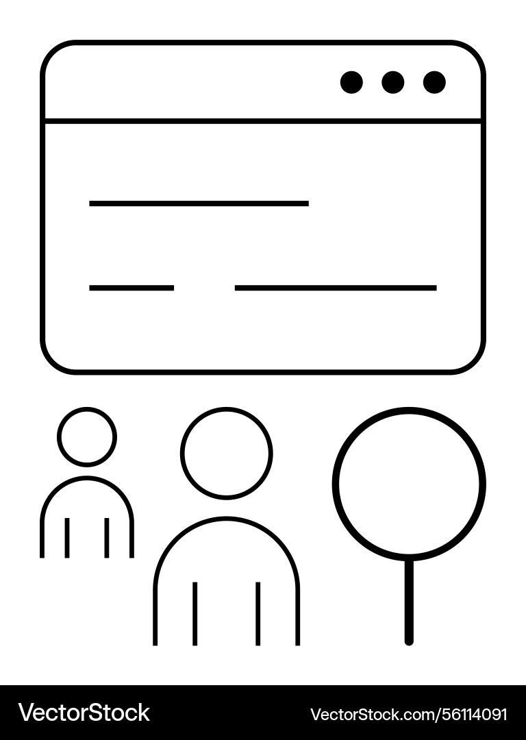 Browser window interface with user group icons Browser window interface with user group icons Vector Image