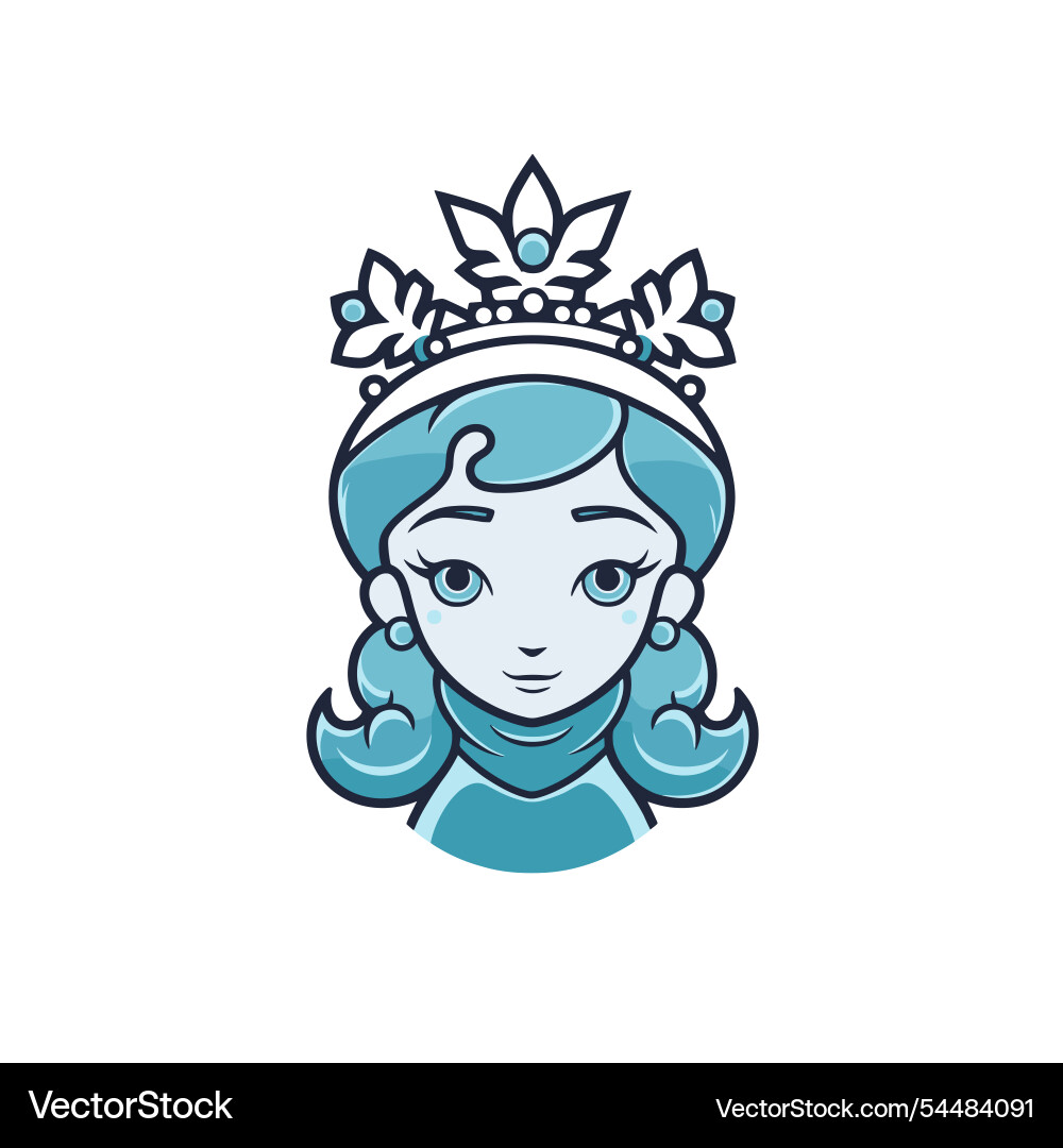 Elegant character design featuring a blue-haired Vector Image