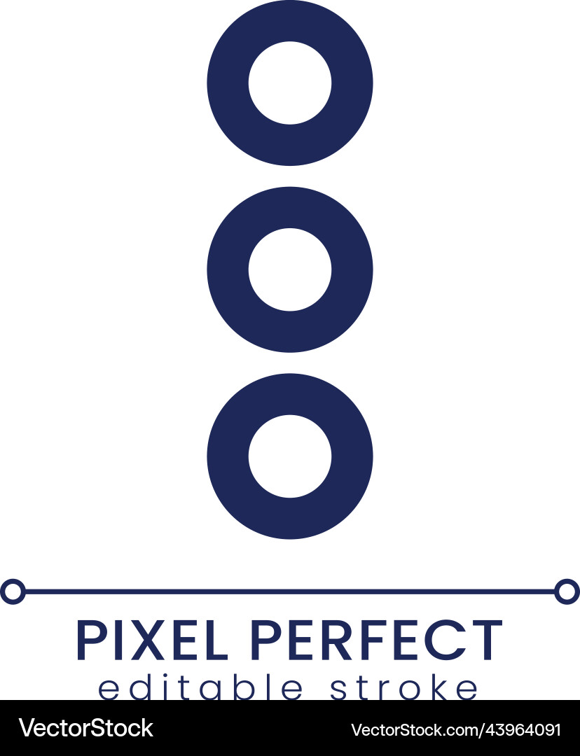 Ellipsis menu pixel perfect linear ui icon Vector Image