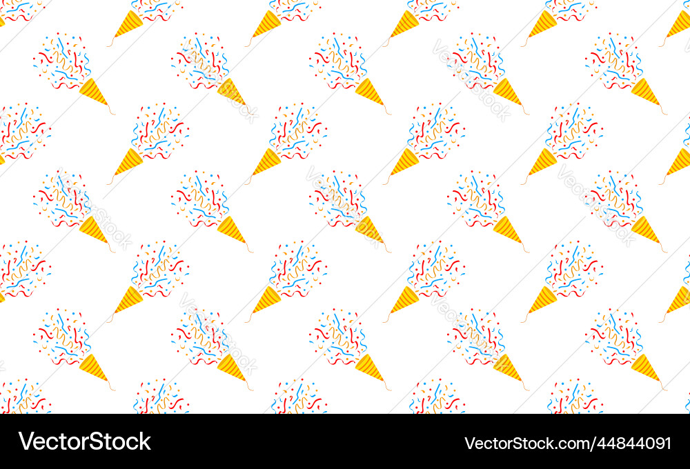 Exploding party popper cones with confetti Exploding party popper cones with confetti vector image