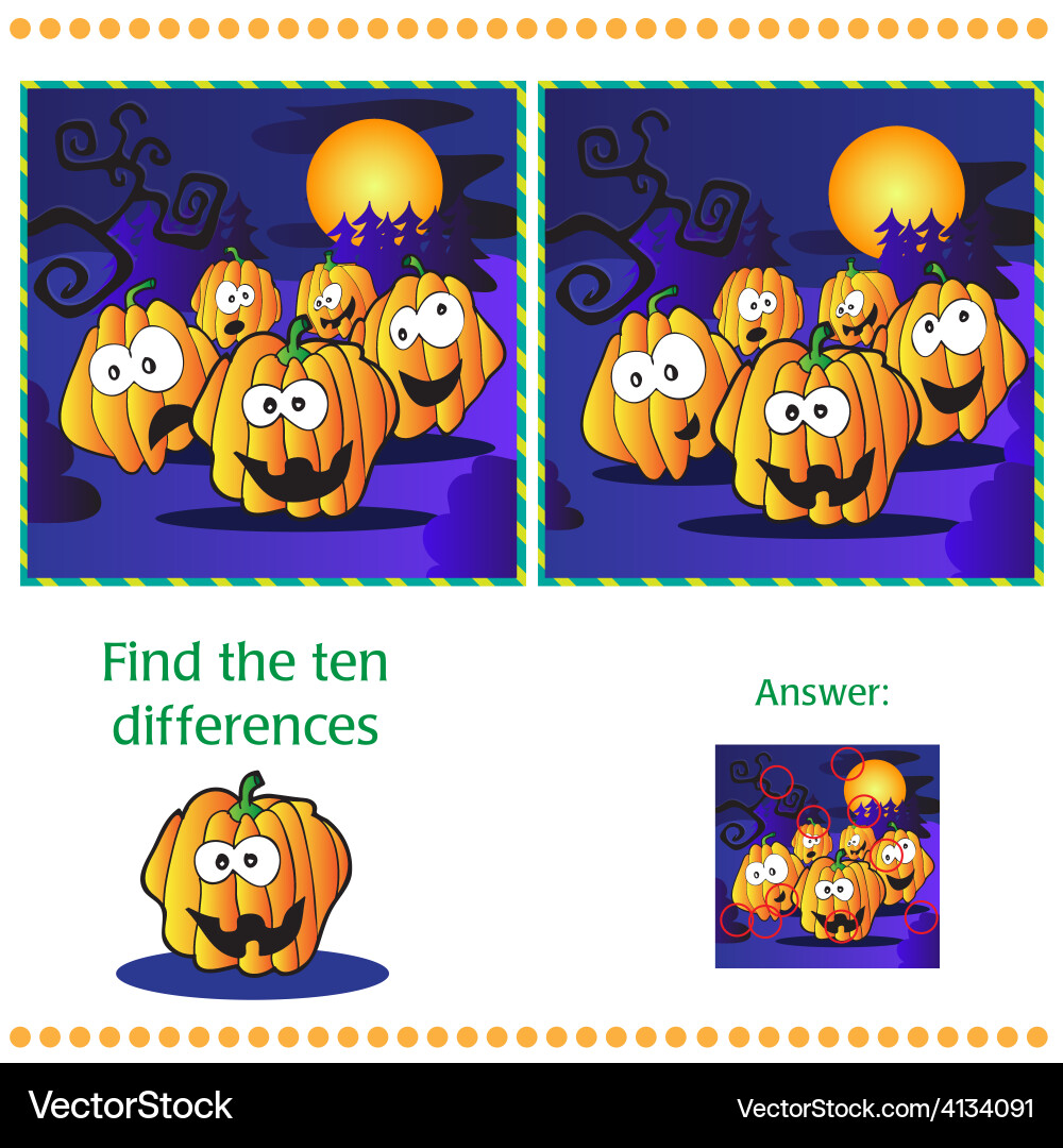 Find differences between the two images Vector Image