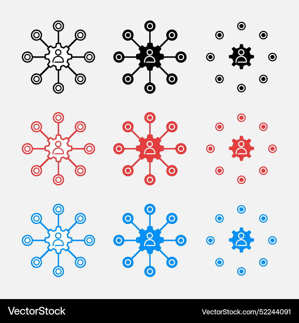 Flat design multi channel icon set collection Vector Image
