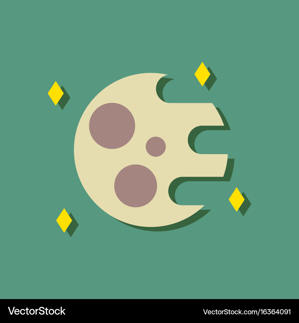 Flat icon design collection planet and elements Vector Image
