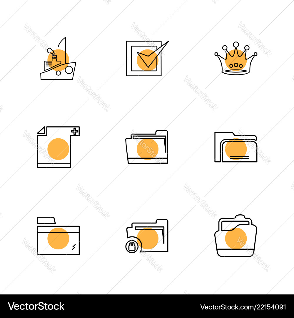Folder files directory search code eps icons vector image