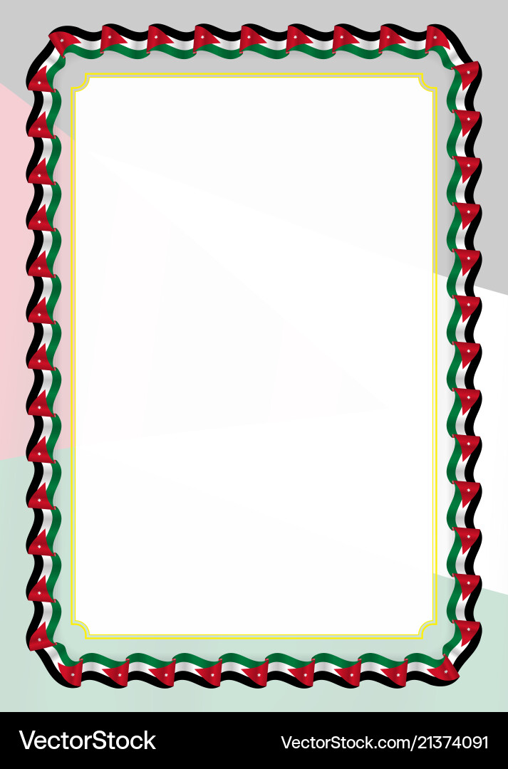 Frame and border of ribbon with jordan flag Frame and border of ribbon with jordan flag vector image