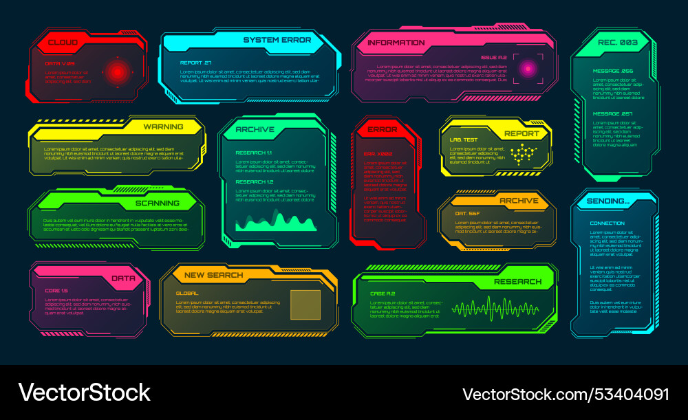 Futuristic hud or ui elements sci-fi user Futuristic hud or ui elements sci-fi user vector image