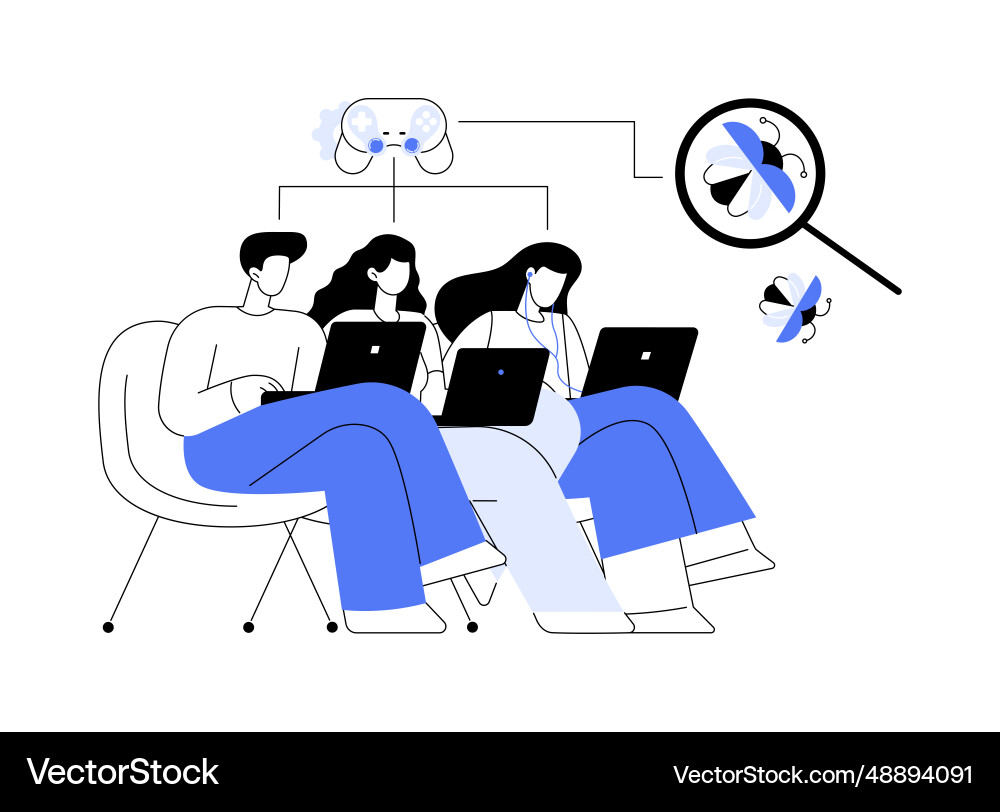 Game testing abstract concept Game testing abstract concept vector image
