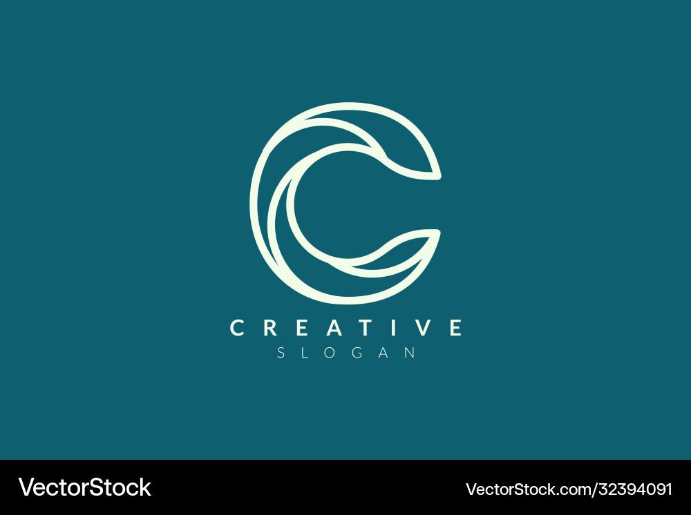 Initial monogram logo design letter c simple Initial monogram logo design letter c simple vector image