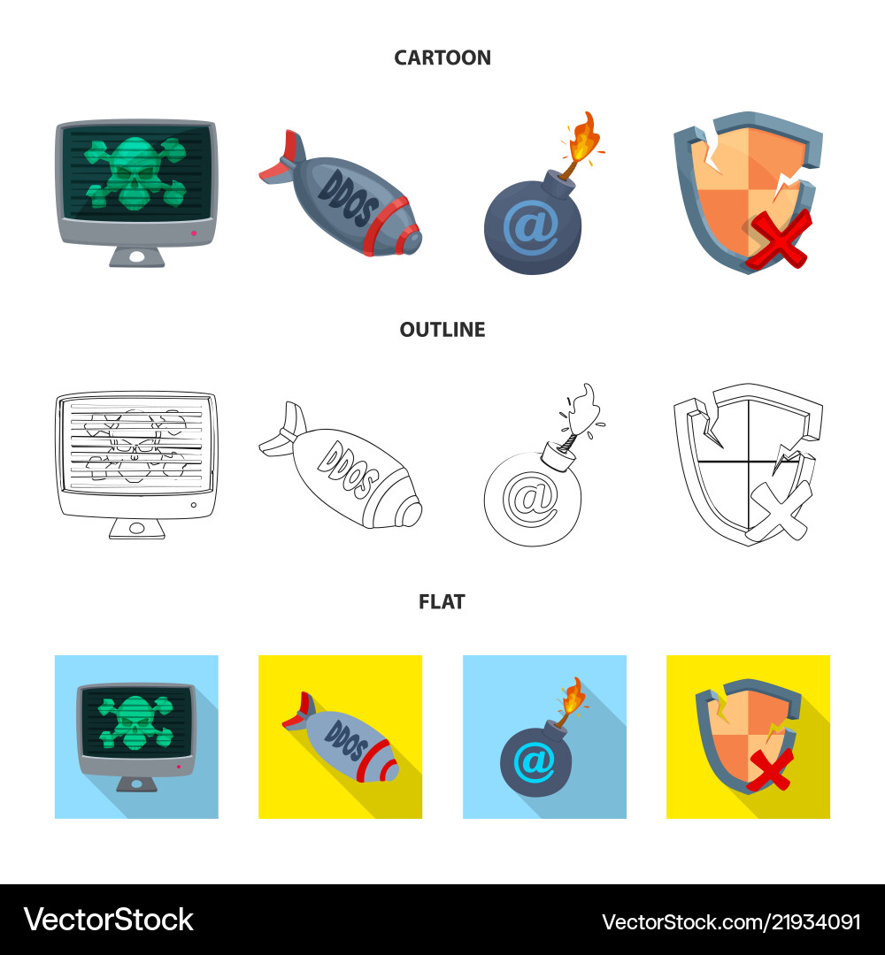 Isolated object of virus and secure icon set Isolated object of virus and secure icon set vector image