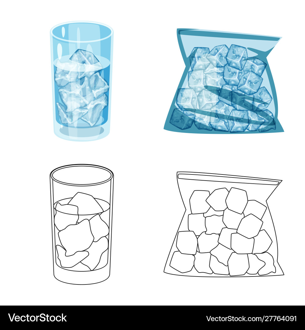 Isolated object texture and frozen sign set Vector Image