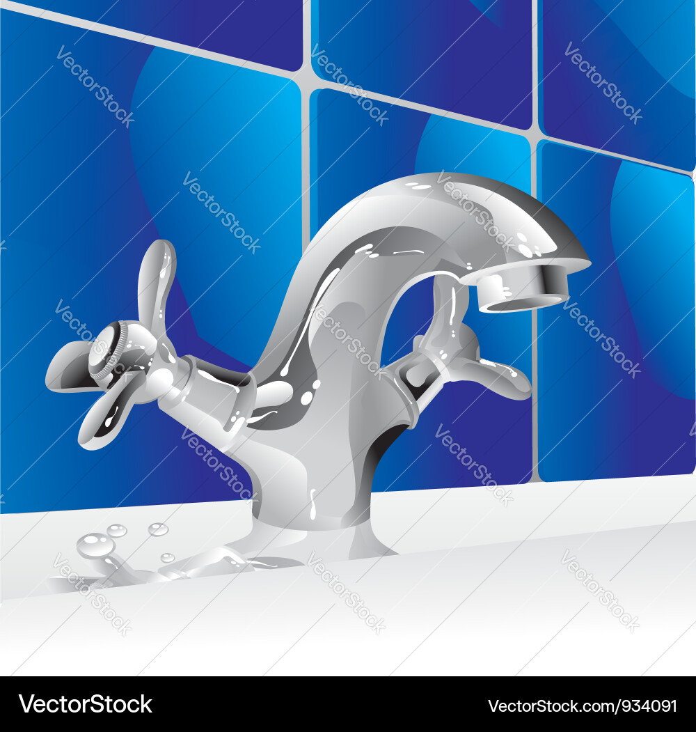 Modern Bathroom Faucet Vector Image