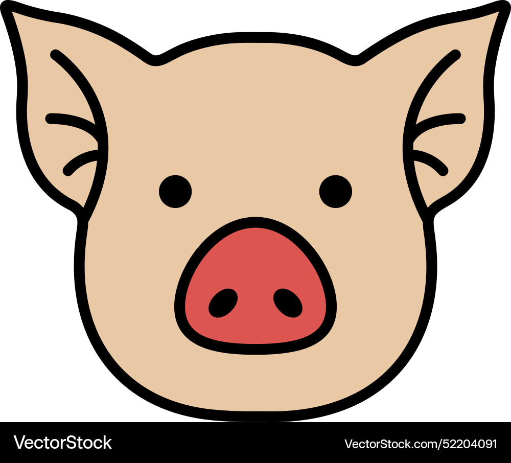 Pig in line icon style Pig in line icon style vector image