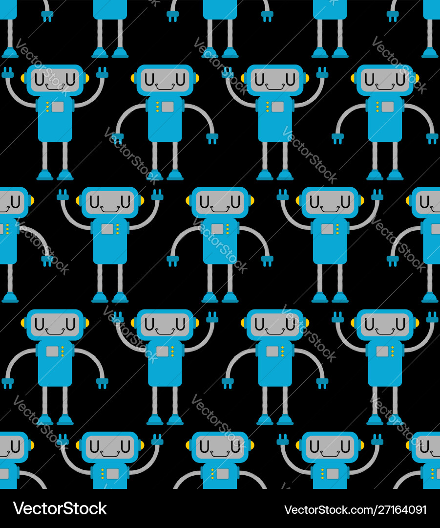 Robot pattern seamless cyborg background digital Robot pattern seamless cyborg background digital vector image