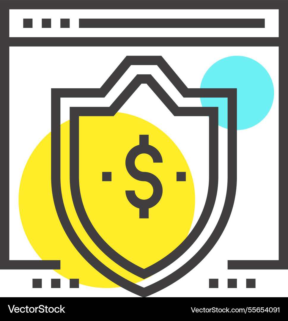 Secure transactions flat line web icon concept Secure transactions flat line web icon concept vector image