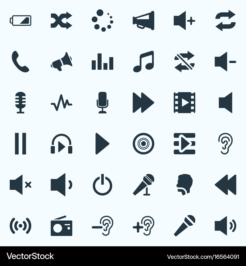 Set of simple sound icons vector image