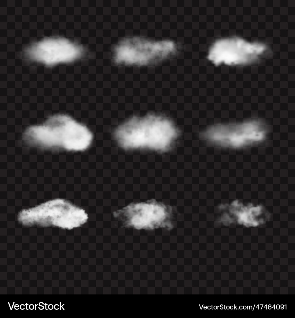 Set of with realistic clouds Set of with realistic clouds vector image