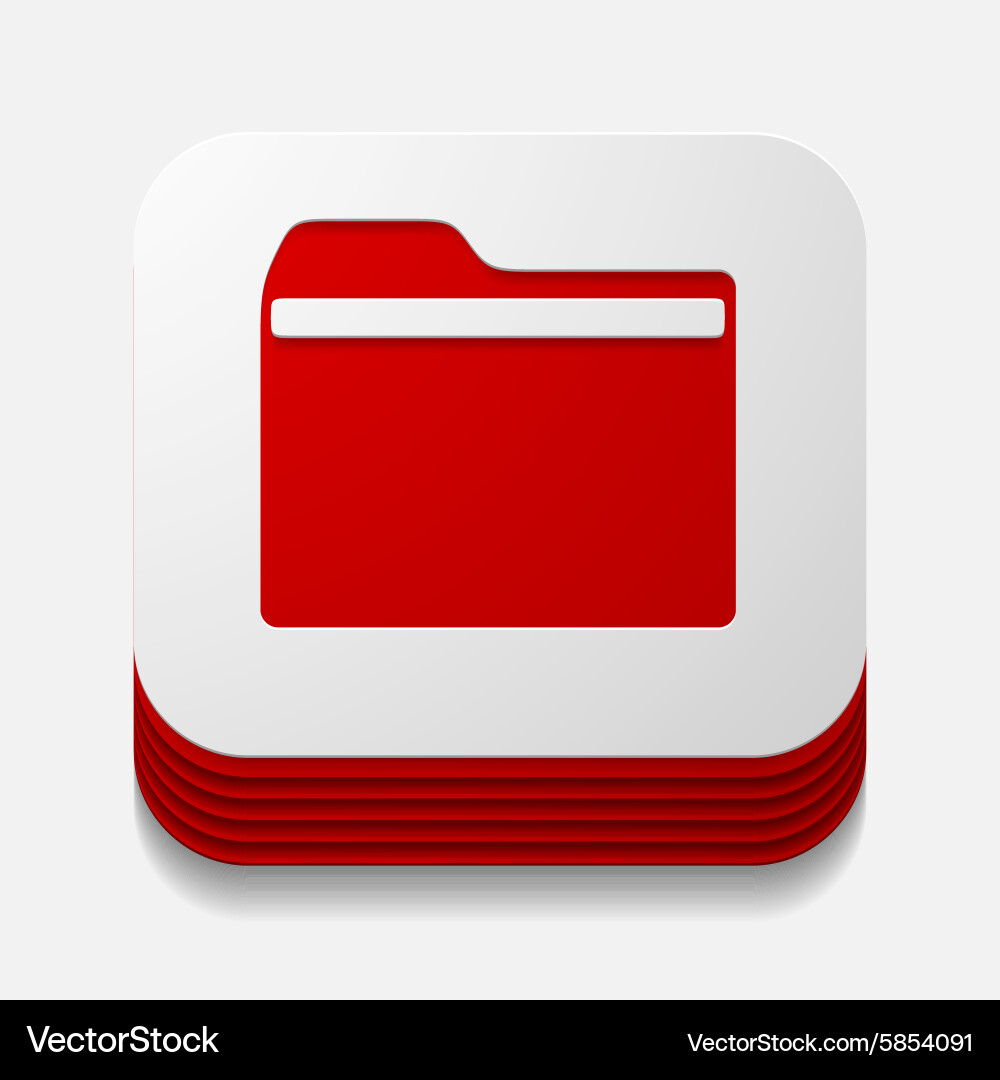 Square button folder Vector Image