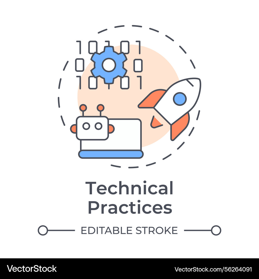 Technical practices multi color concept icon Technical practices multi color concept icon vector image