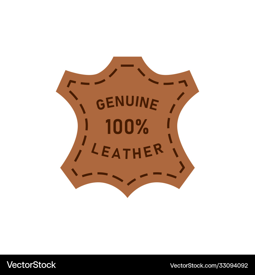 100 percent genuine leather logo icon Royalty Free Vector