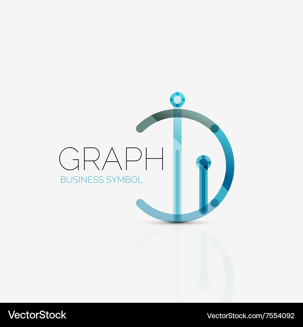 Abstract logo idea linear chart or graph Vector Image