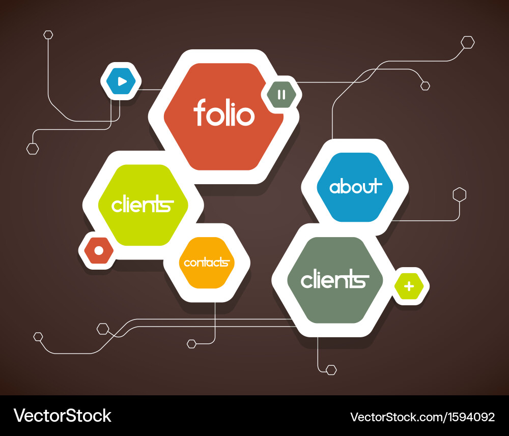 Colorful website template with abstract lines vector image