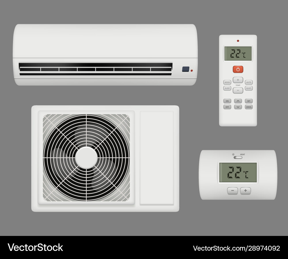 Conditioner realistic air ventilation purifier Conditioner realistic air ventilation purifier vector image