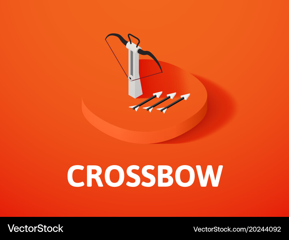 Crossbow isometric icon isolated on color Vector Image