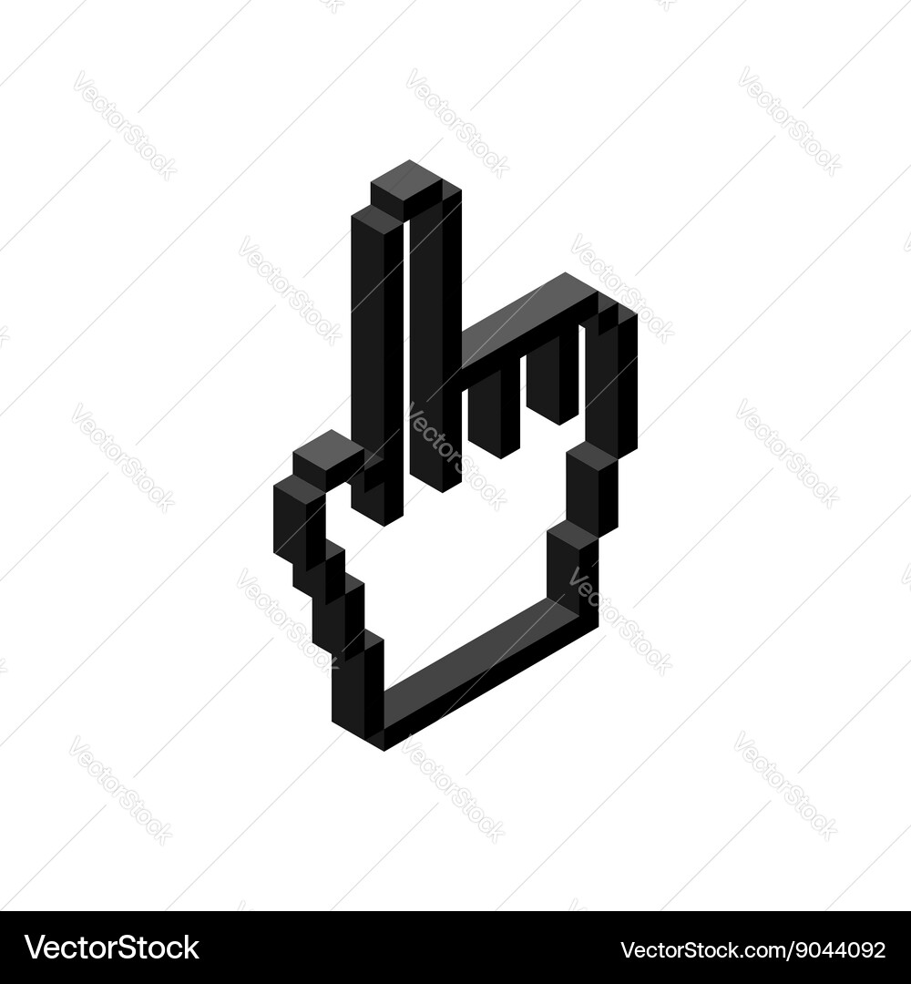 Design cursor hand icon isometric 3d style vector image