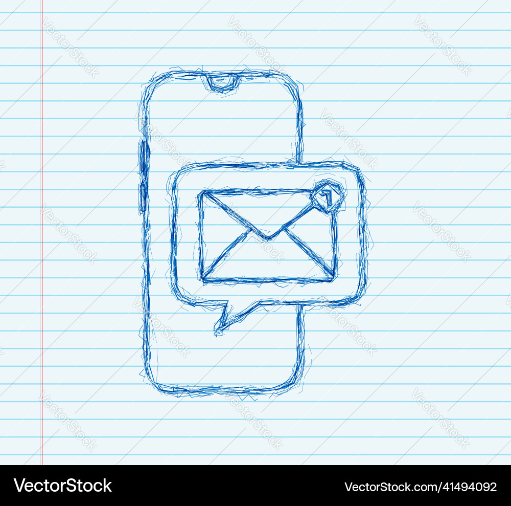 Email notification concept sketch icon new Vector Image