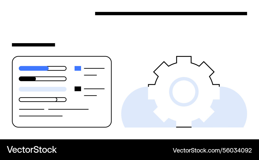 Gear and data dashboard representing workflow Gear and data dashboard representing workflow vector image