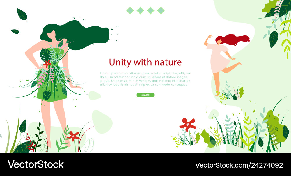 Horizontal flat banne unity with nature every day Horizontal flat banne unity with nature every day vector image