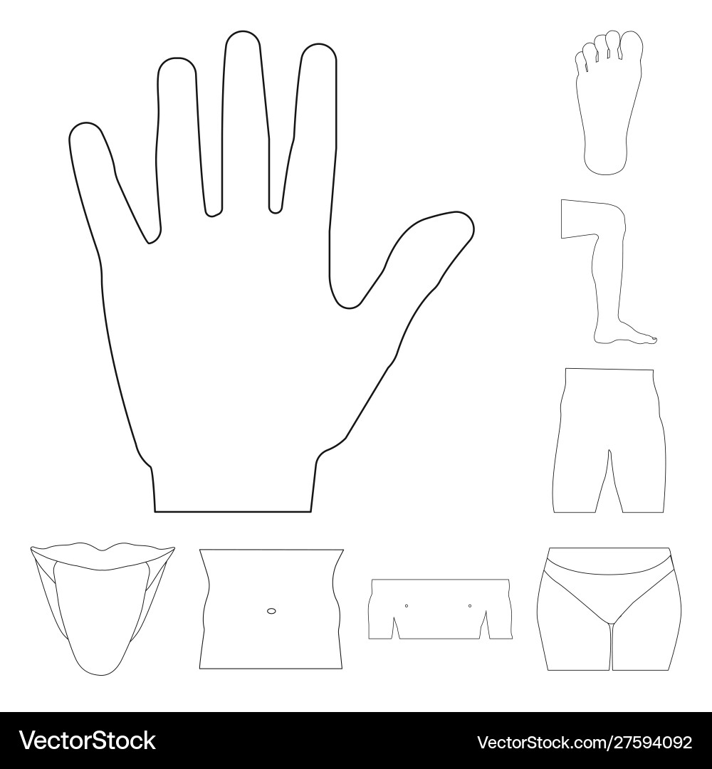 Isolated object human and part icon collection Isolated object human and part icon collection vector image