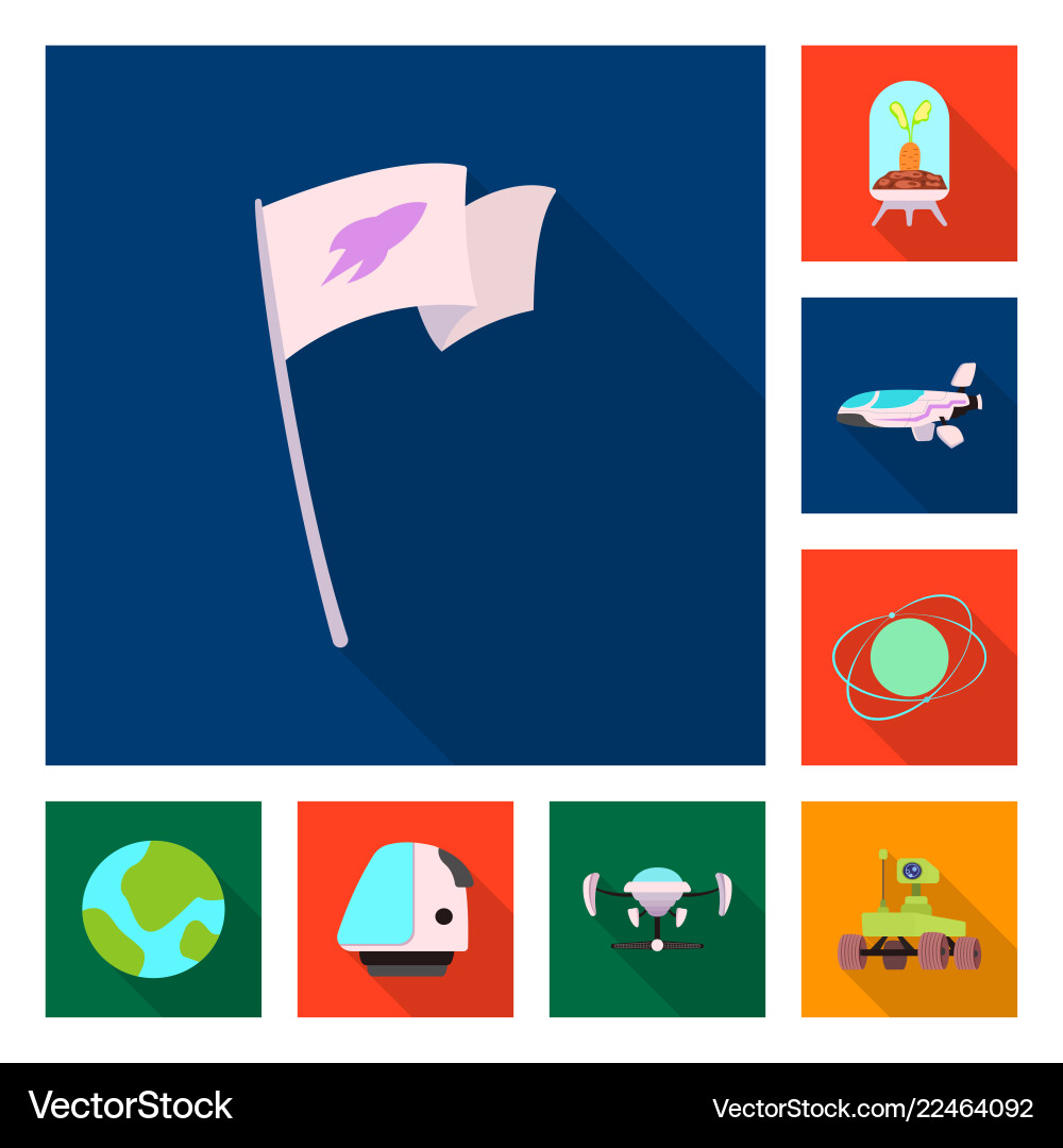 Isolated object of mars and space sign collection Vector Image