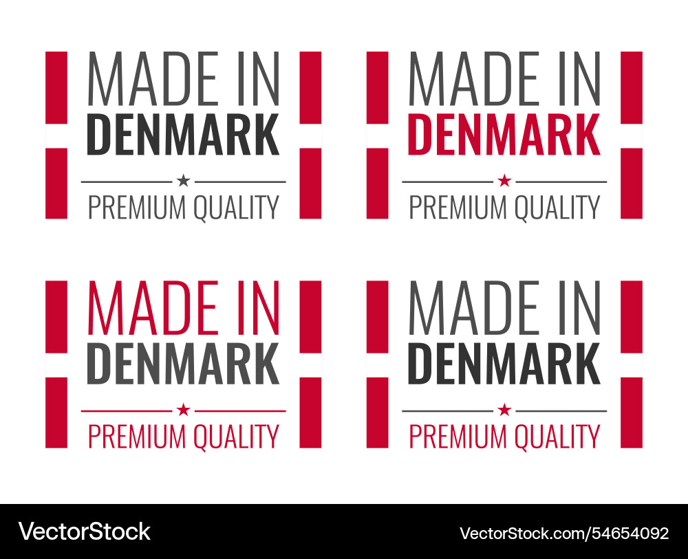 Made in Denmark Labels vector image
