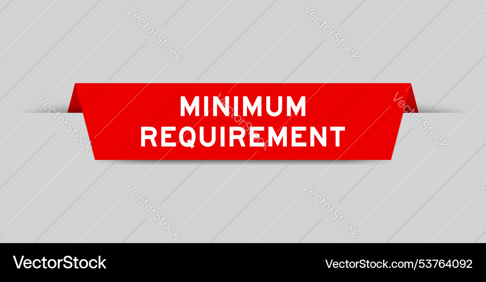 Red color inserted label with word minimum Vector Image