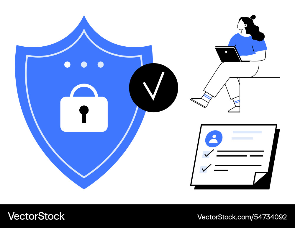 Secure cyber network with padlock shield user Secure cyber network with padlock shield user Vector Image