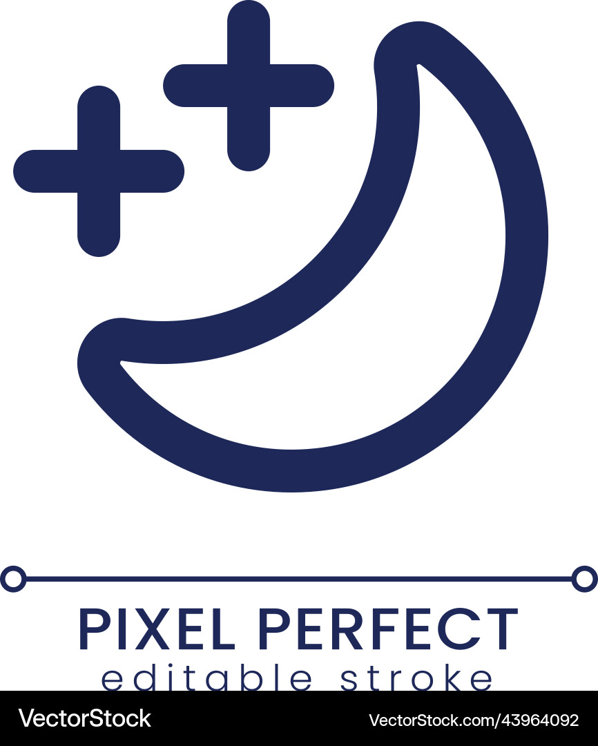Sleep mode pixel perfect linear ui icon Sleep mode pixel perfect linear ui icon vector image