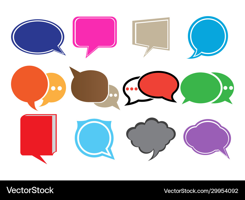 Speech Bubbles & Chat Icons Vector Image