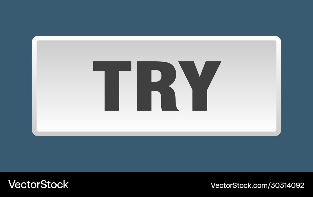 Try button square white push vector image