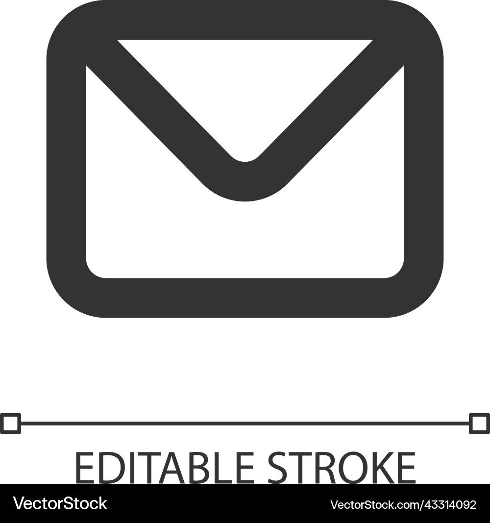 Unread message pixel perfect linear ui icon Unread message pixel perfect linear ui icon vector image