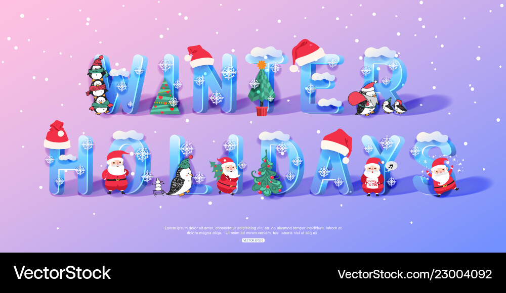 Winterurlaub Hintergrund mit 3d Eisbriefen Winterurlaub Hintergrund mit 3d Eisbriefen vektorbild