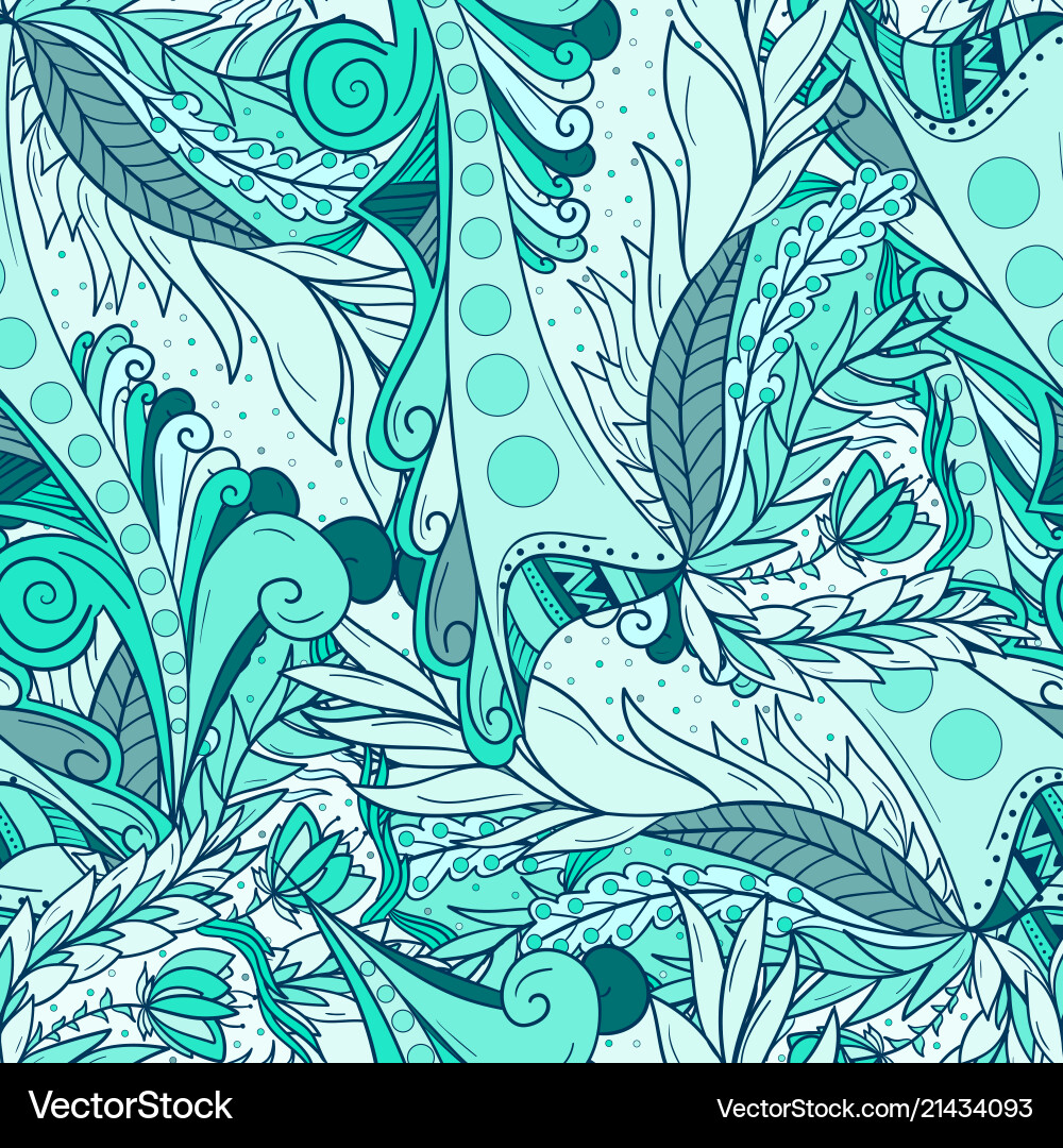Abstract Leaf & Wave Patterns vector image